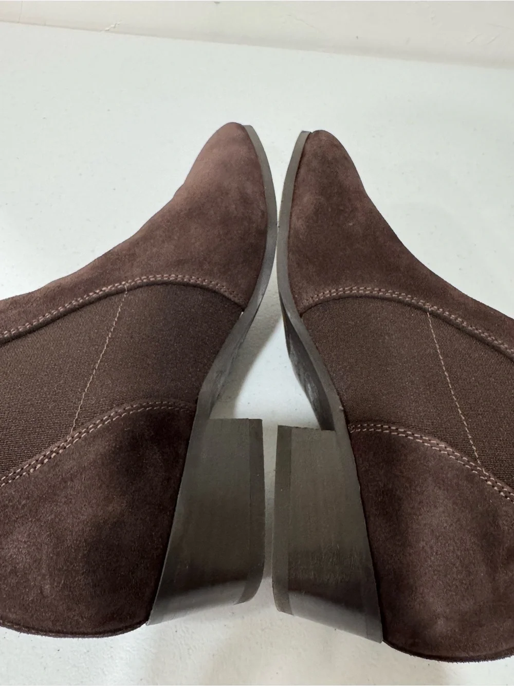 Aquatalia Fiona Crosta Chelsea Weatherproof Chocolate Brown Suede Ankle Boot 6